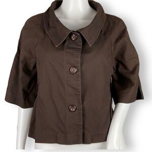 Tex by Max Azria Brown Cropped Blazer Jacket Size Medium